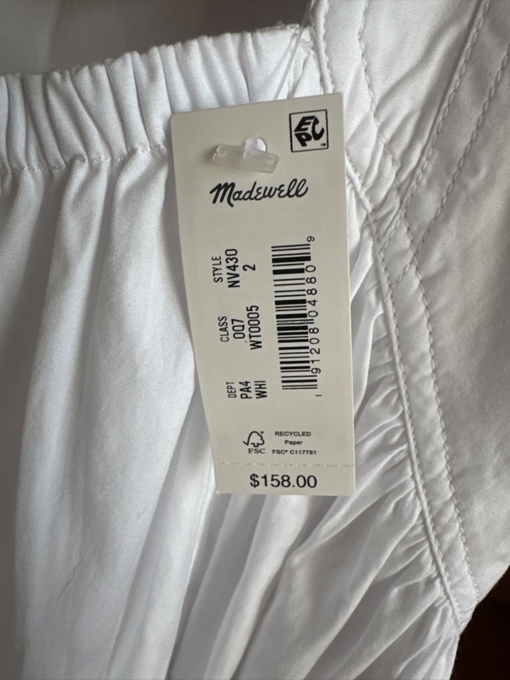 Madewell Poplin Seamed Midi Dress 100% Cotton White Sz 2 Sleeveless $158 - Picture 7 of 12